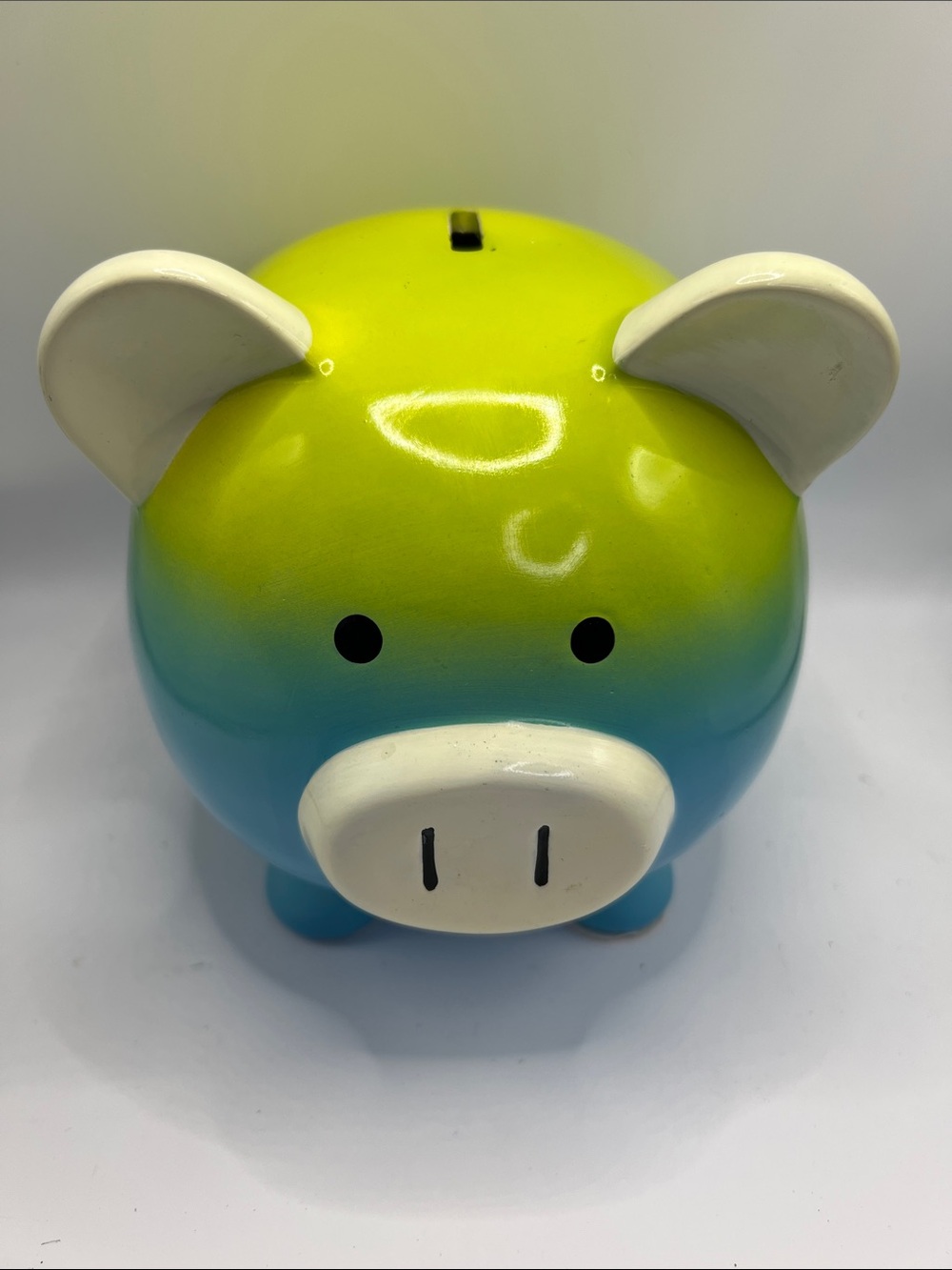 Ceramic Gradient Lime to Aqua Piggy Bank - Target 2010